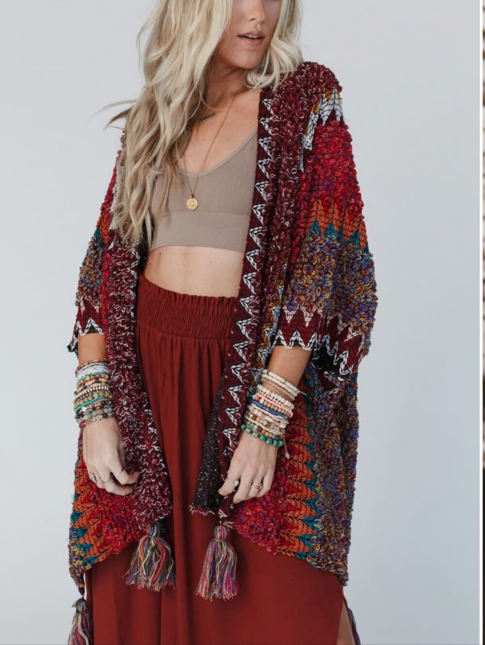 Desert Dreams Crochet Tassled Ruana